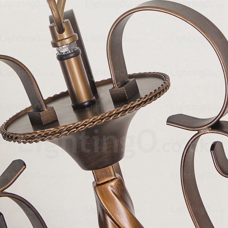 ガラスシェード付き1灯カントリーラスティックペンダントライト