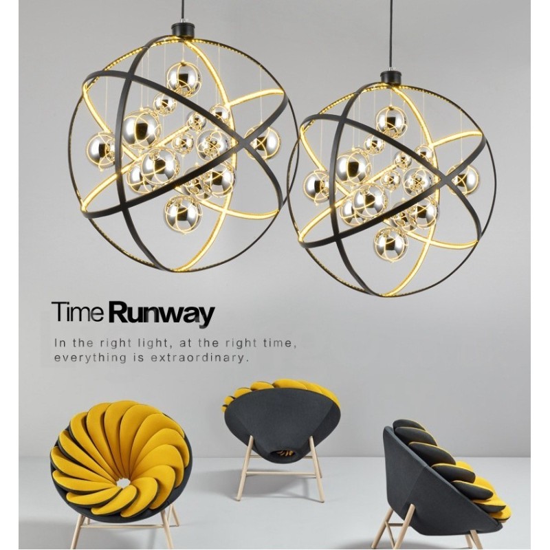 直径50CM 80CM ヴィンテージ グローブ シャンデリア ラスティカラー ペンダントライト