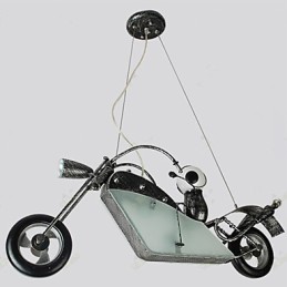ノスタルジックな子供男の子バイク鉄シャンデリア照明ランプ