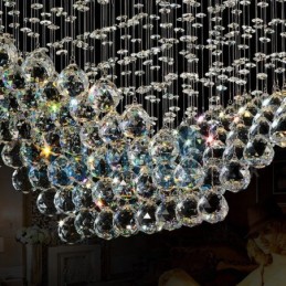 モダンコンテンポラリーシャンデリア フラッシュマウントペンダントフィクスチャ クリスタルレインドロップライト