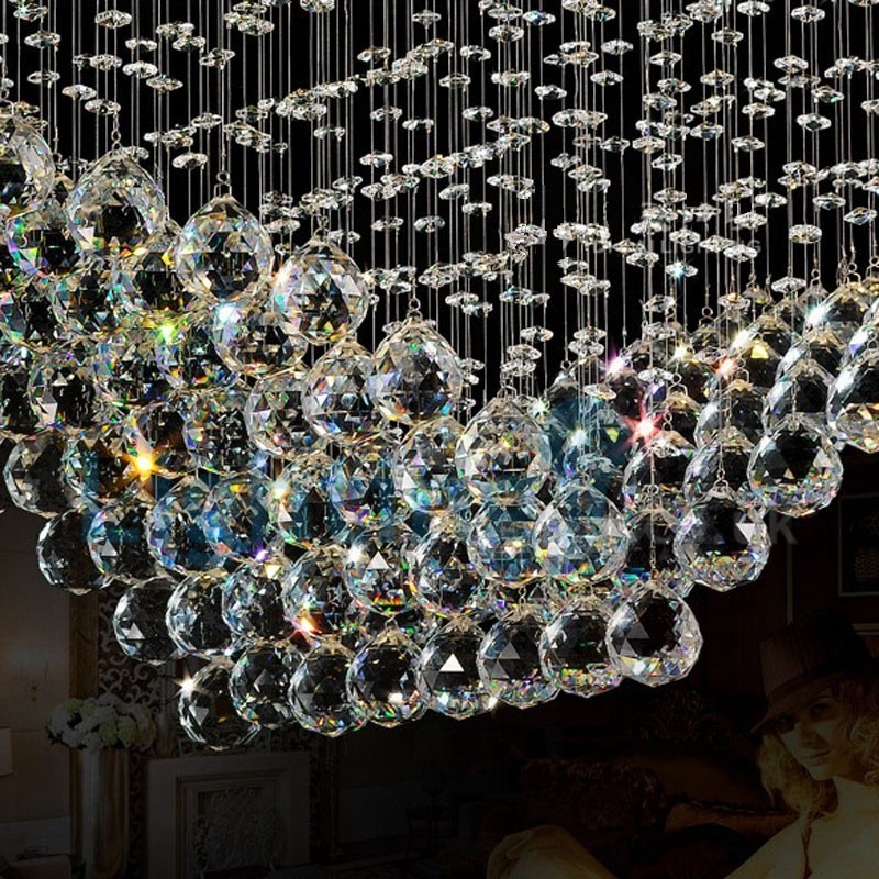 モダンコンテンポラリーシャンデリア フラッシュマウントペンダントフィクスチャ クリスタルレインドロップライト