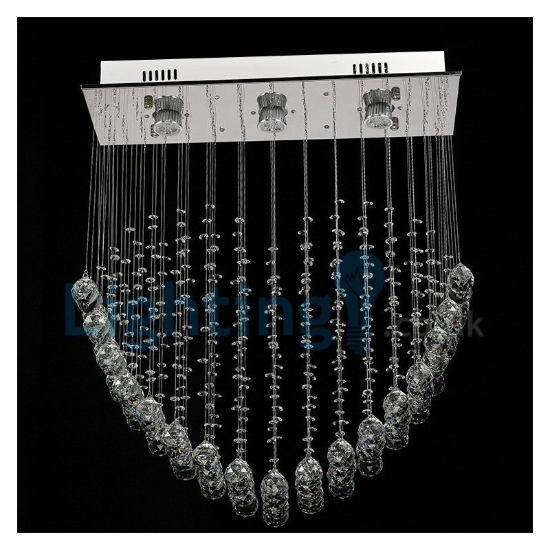 モダンコンテンポラリーシャンデリア フラッシュマウントペンダントフィクスチャ クリスタルレインドロップライト