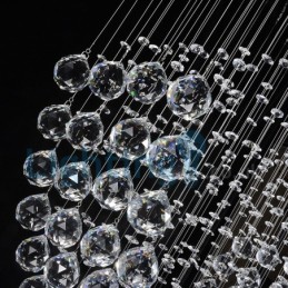 モダンコンテンポラリーシャンデリア フラッシュマウントペンダントフィクスチャ クリスタルレインドロップライト