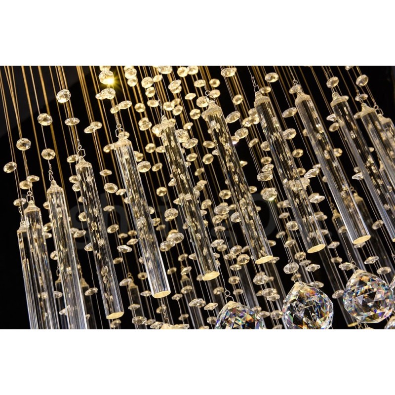 モダンコンテンポラリーシャンデリア フラッシュマウントペンダントフィクスチャ クリスタルレインドロップライト