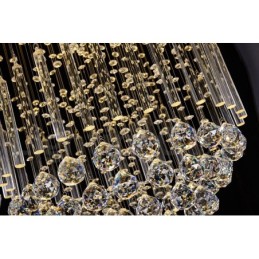 モダンコンテンポラリーシャンデリア フラッシュマウントペンダントフィクスチャ クリスタルレインドロップライト