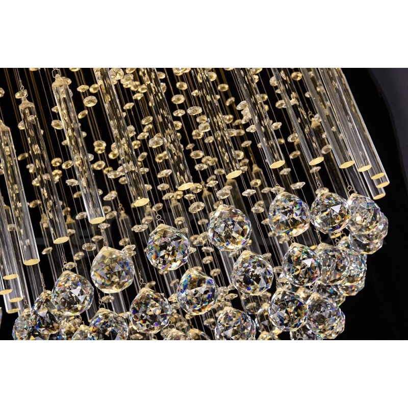 モダンコンテンポラリーシャンデリア フラッシュマウントペンダントフィクスチャ クリスタルレインドロップライト