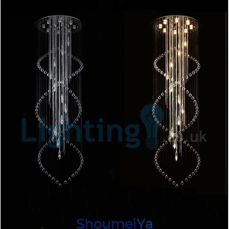 モダンコンテンポラリーシャンデリア フラッシュマウントペンダントフィクスチャ クリスタルレインドロップライト