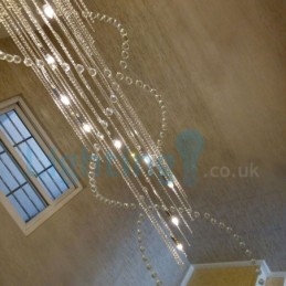 モダンコンテンポラリーシャンデリア フラッシュマウントペンダントフィクスチャ クリスタルレインドロップライト