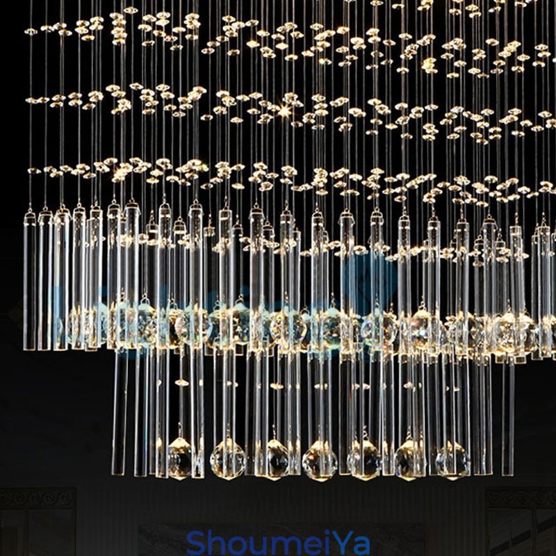 モダンコンテンポラリーシャンデリア フラッシュマウントペンダントフィクスチャ クリスタルレインドロップライト