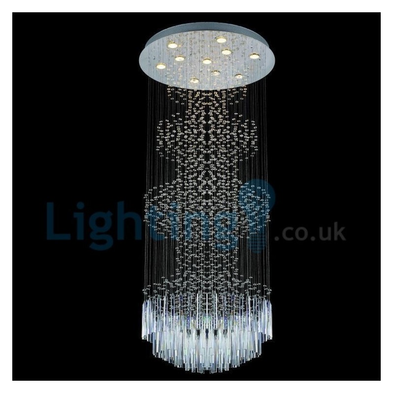 モダンコンテンポラリーシャンデリア フラッシュマウントペンダントフィクスチャ クリスタルレインドロップライト