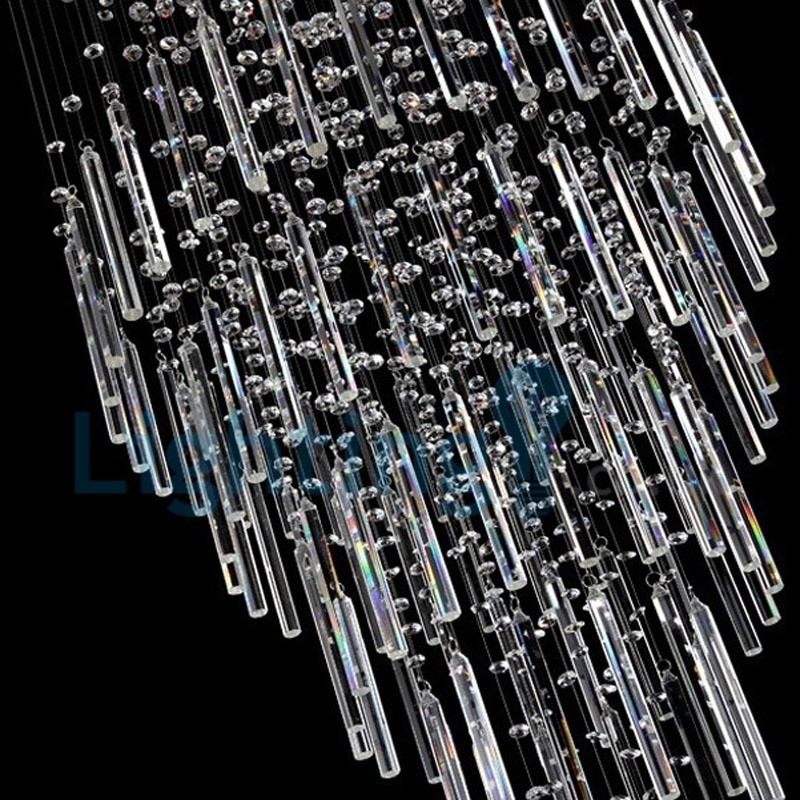 モダンコンテンポラリーシャンデリア フラッシュマウントペンダントフィクスチャ クリスタルレインドロップライト