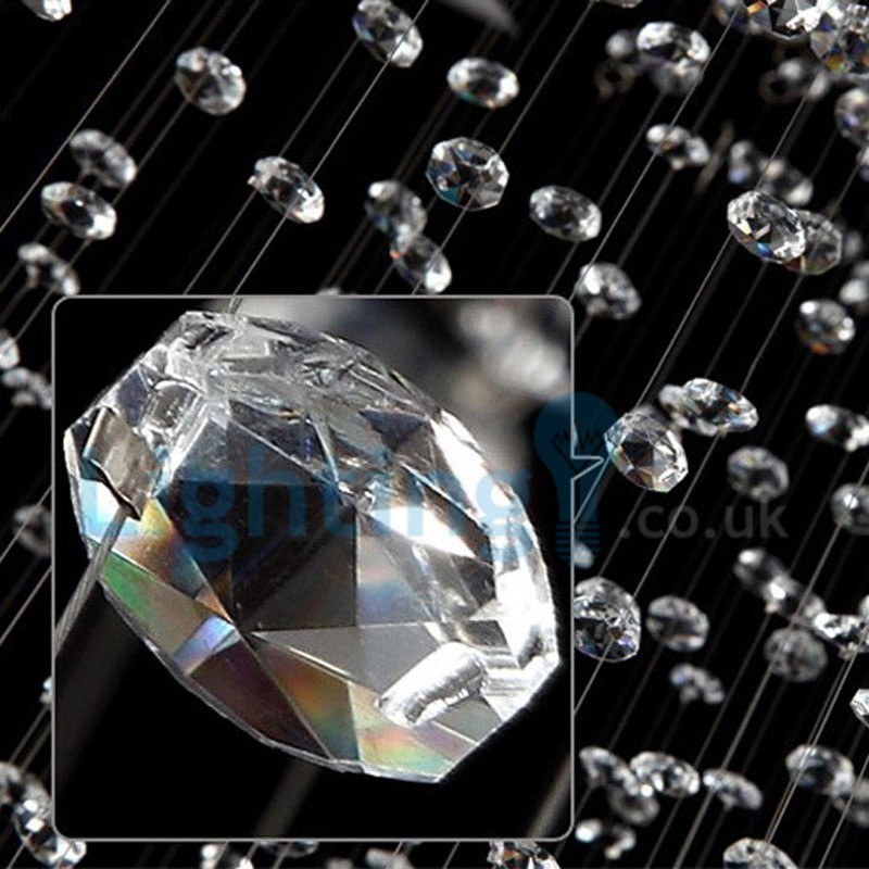 モダンコンテンポラリーシャンデリア フラッシュマウントペンダントフィクスチャ クリスタルレインドロップライト