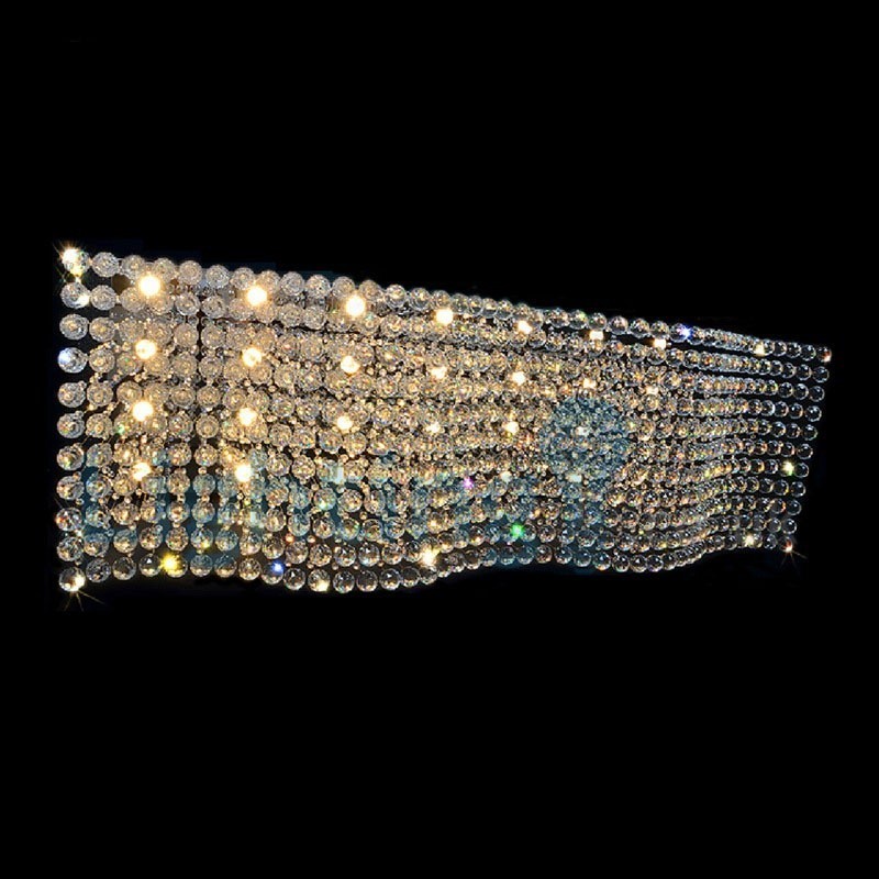 モダンコンテンポラリーシャンデリア フラッシュマウントペンダントフィクスチャ クリスタルレインドロップライト