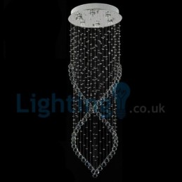 モダンコンテンポラリーシャンデリア フラッシュマウントペンダントフィクスチャ クリスタルレインドロップライト