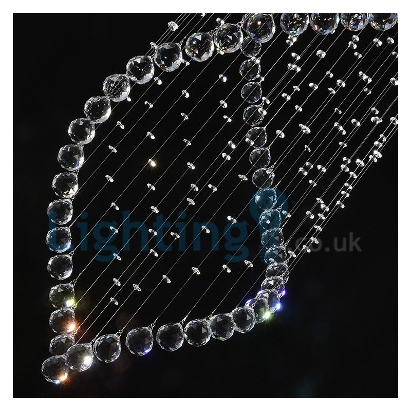 モダンコンテンポラリーシャンデリア フラッシュマウントペンダントフィクスチャ クリスタルレインドロップライト