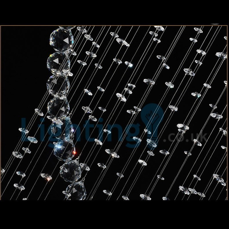 モダンコンテンポラリーシャンデリア フラッシュマウントペンダントフィクスチャ クリスタルレインドロップライト
