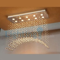 モダンコンテンポラリーシャンデリア フラッシュマウントペンダントフィクスチャ クリスタルレインドロップライト