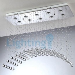 モダンコンテンポラリーシャンデリア フラッシュマウントペンダントフィクスチャ クリスタルレインドロップライト