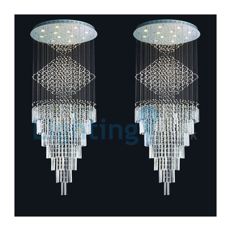 モダンコンテンポラリーシャンデリア フラッシュマウントペンダントフィクスチャ クリスタルレインドロップライト