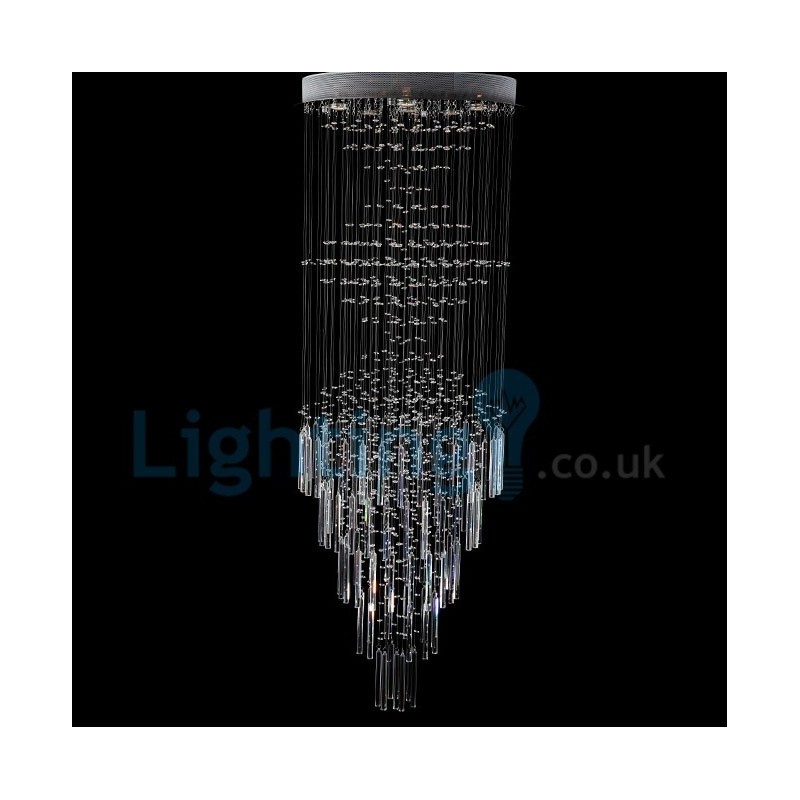 モダンコンテンポラリーシャンデリア フラッシュマウントペンダントフィクスチャ クリスタルレインドロップライト