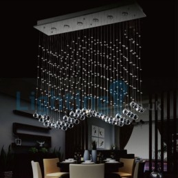 モダンコンテンポラリーシャンデリア フラッシュマウントペンダントフィクスチャ クリスタルレインドロップライト