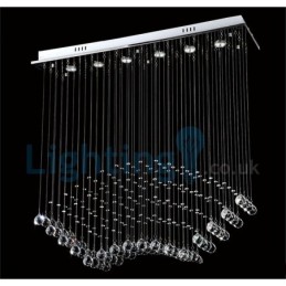 モダンコンテンポラリーシャンデリア フラッシュマウントペンダントフィクスチャ クリスタルレインドロップライト