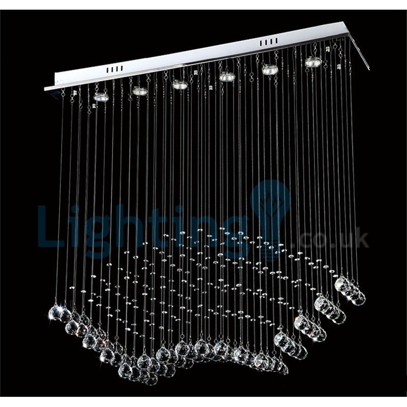 モダンコンテンポラリーシャンデリア フラッシュマウントペンダントフィクスチャ クリスタルレインドロップライト