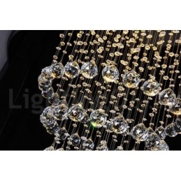 モダンコンテンポラリーシャンデリア フラッシュマウントペンダントフィクスチャ クリスタルレインドロップライト