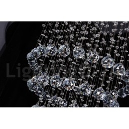 モダンコンテンポラリーシャンデリア フラッシュマウントペンダントフィクスチャ クリスタルレインドロップライト