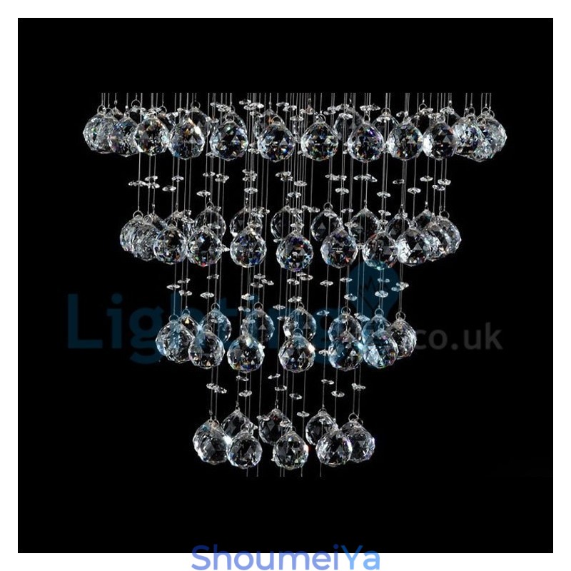モダンコンテンポラリーシャンデリア フラッシュマウントペンダントフィクスチャ クリスタルレインドロップライト