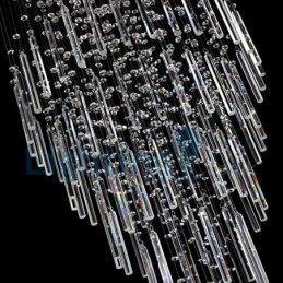 モダンコンテンポラリーシャンデリア フラッシュマウントペンダントフィクスチャ クリスタルレインドロップライト