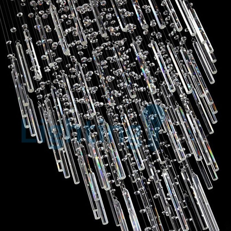 モダンコンテンポラリーシャンデリア フラッシュマウントペンダントフィクスチャ クリスタルレインドロップライト