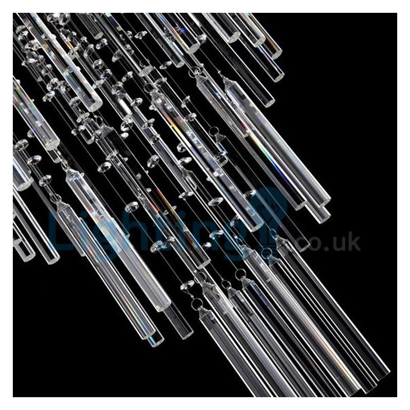 モダンコンテンポラリーシャンデリア フラッシュマウントペンダントフィクスチャ クリスタルレインドロップライト