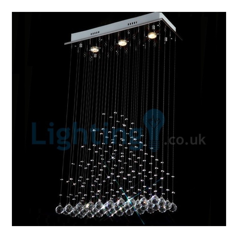 モダンコンテンポラリーシャンデリア フラッシュマウントペンダントフィクスチャ クリスタルレインドロップライト