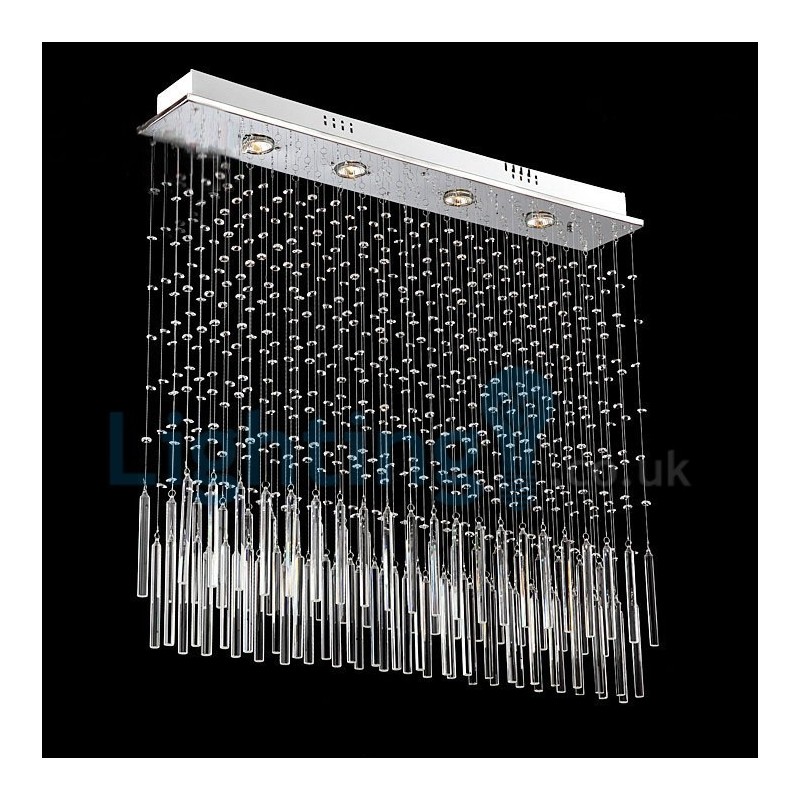 モダンコンテンポラリーシャンデリア フラッシュマウントペンダントフィクスチャ クリスタルレインドロップライト