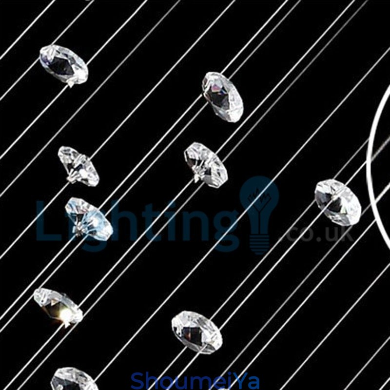 モダンコンテンポラリーシャンデリア フラッシュマウントペンダントフィクスチャ クリスタルレインドロップライト