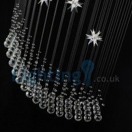 モダンコンテンポラリーシャンデリア フラッシュマウントペンダントフィクスチャ クリスタルレインドロップライト