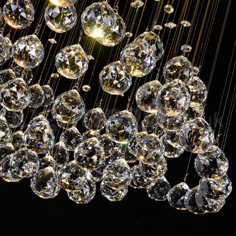 モダンコンテンポラリーシャンデリア フラッシュマウントペンダントフィクスチャ クリスタルレインドロップライト