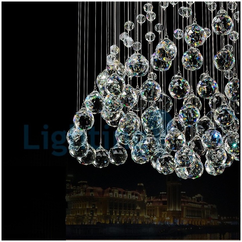 モダンコンテンポラリーシャンデリア フラッシュマウントペンダントフィクスチャ クリスタルレインドロップライト