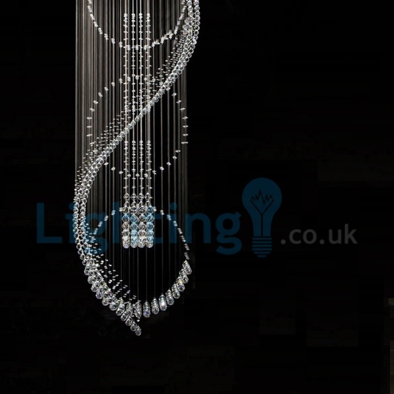 モダンコンテンポラリーシャンデリア フラッシュマウントペンダントフィクスチャ クリスタルレインドロップライト