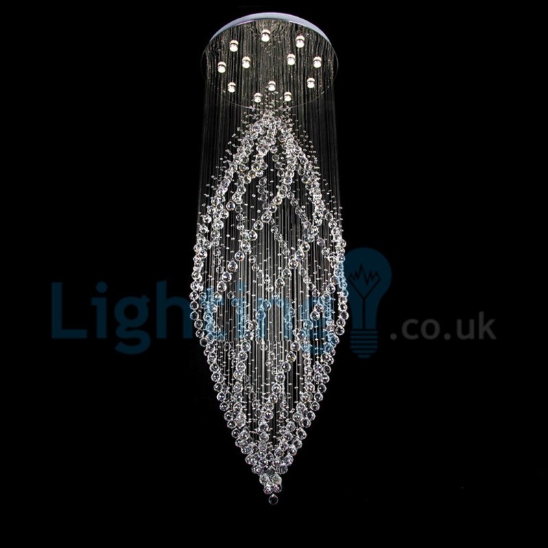 モダンコンテンポラリーシャンデリア フラッシュマウントペンダントフィクスチャ クリスタルレインドロップライト