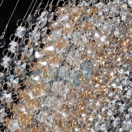 モダンコンテンポラリーシャンデリア フラッシュマウントペンダントフィクスチャ クリスタルレインドロップライト