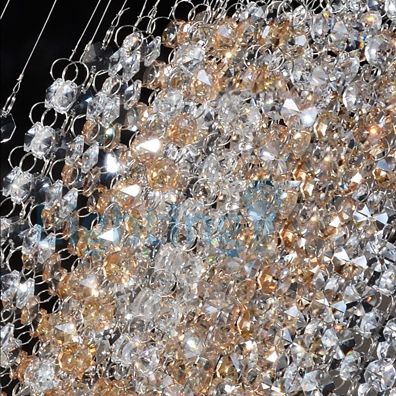 モダンコンテンポラリーシャンデリア フラッシュマウントペンダントフィクスチャ クリスタルレインドロップライト