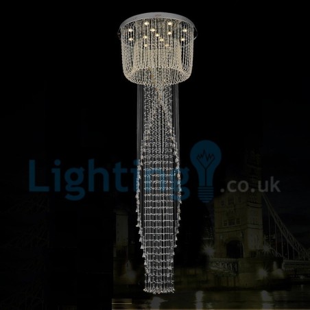 モダンコンテンポラリーシャンデリア フラッシュマウントペンダントフィクスチャ クリスタルレインドロップライト