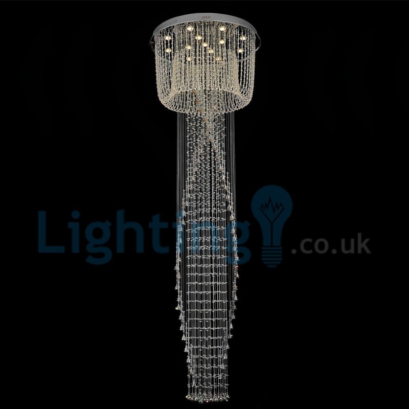 モダンコンテンポラリーシャンデリア フラッシュマウントペンダントフィクスチャ クリスタルレインドロップライト