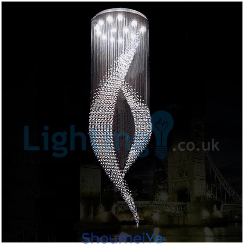 モダンコンテンポラリーシャンデリア フラッシュマウントペンダントフィクスチャ クリスタルレインドロップライト