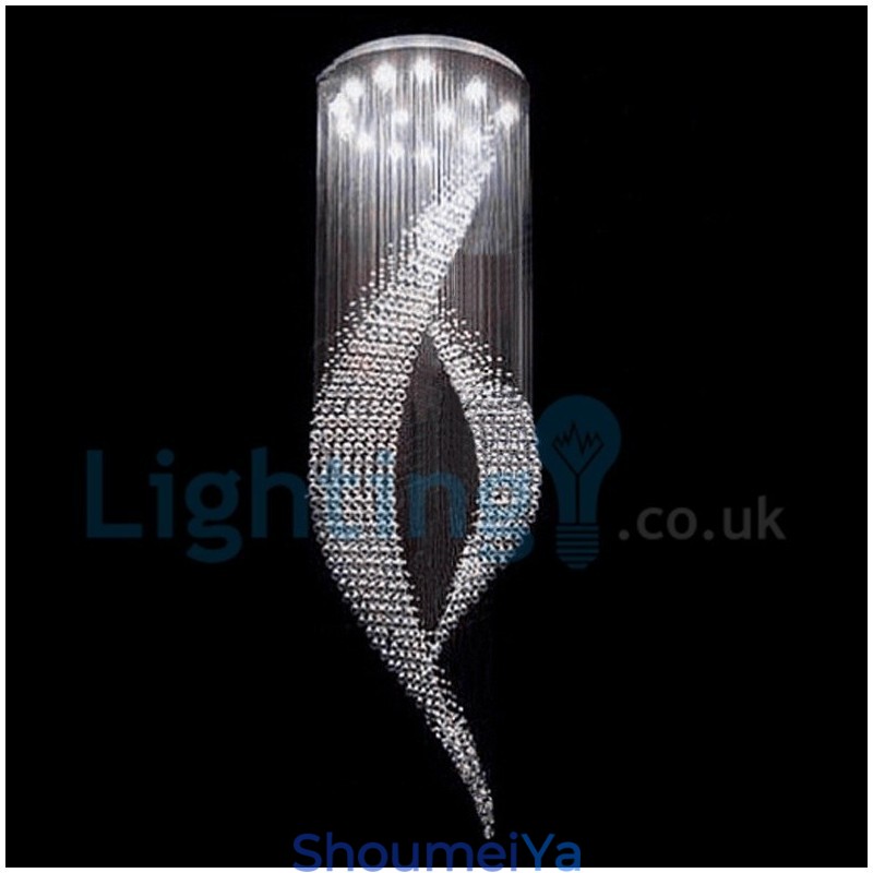 モダンコンテンポラリーシャンデリア フラッシュマウントペンダントフィクスチャ クリスタルレインドロップライト