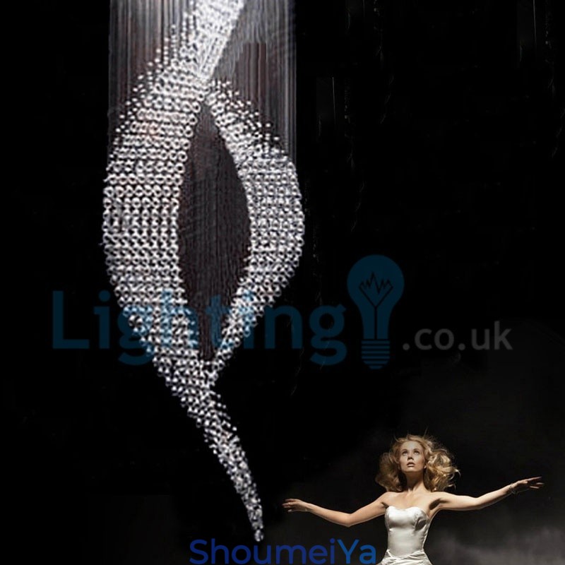 モダンコンテンポラリーシャンデリア フラッシュマウントペンダントフィクスチャ クリスタルレインドロップライト