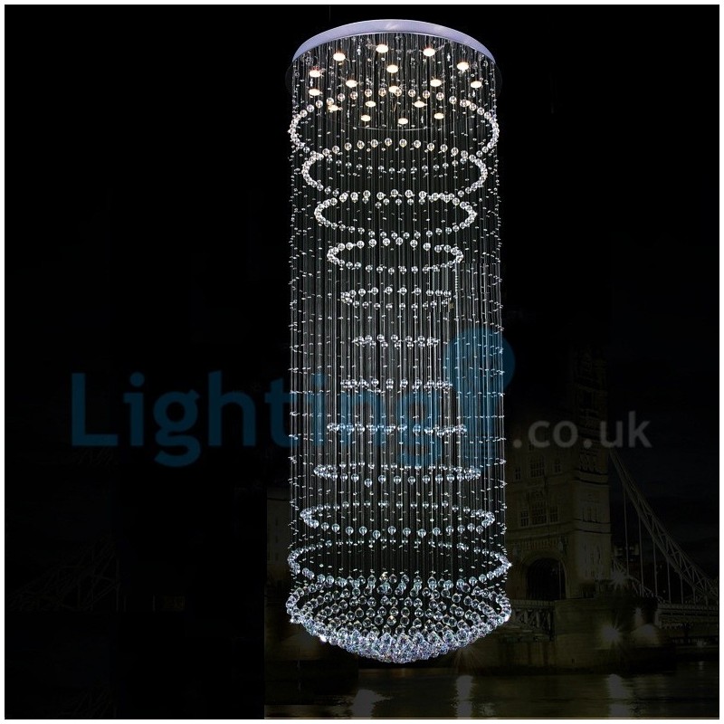 モダンコンテンポラリーシャンデリア フラッシュマウントペンダントフィクスチャ クリスタルレインドロップライト