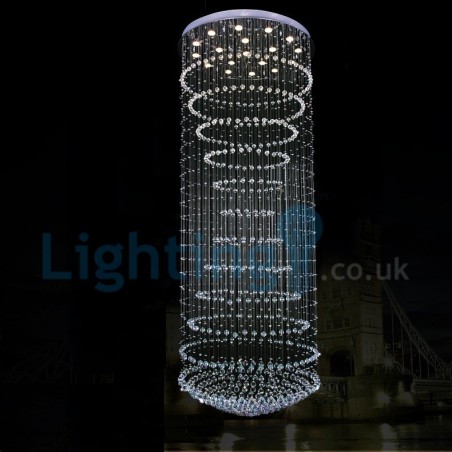 モダンコンテンポラリーシャンデリア フラッシュマウントペンダントフィクスチャ クリスタルレインドロップライト